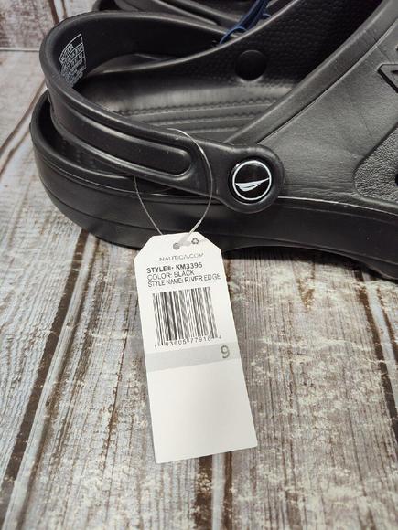 Nautica River Edge Clog Slides Men's Size 9 Women's Size 11 Shoes Black NWT - Picture 6 of 11